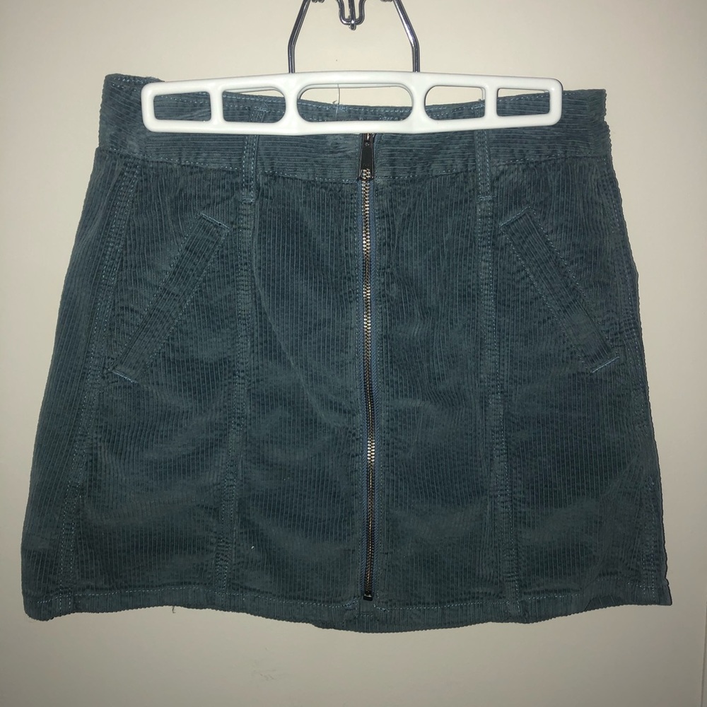 High Rise A-line Dark Blue Mini Skirt AE